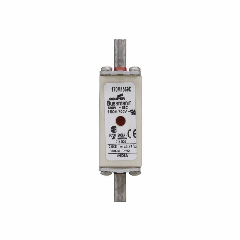 Bussmann 170M1569D Square Body Type T High Speed Fuse, 160 A, 690 V, 200 kA Interrupt, Class: aR, Square Body