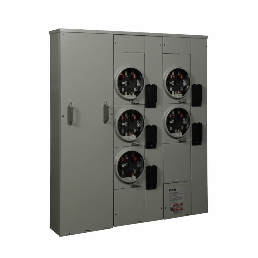 EATON Cutler-Hammer Series 1MP5126RRLB Group Metering Meter Pack With Horn Bypass, 125 A Self-Contained Socket, Underground Feed, 120/240 VAC, 600 A Bus