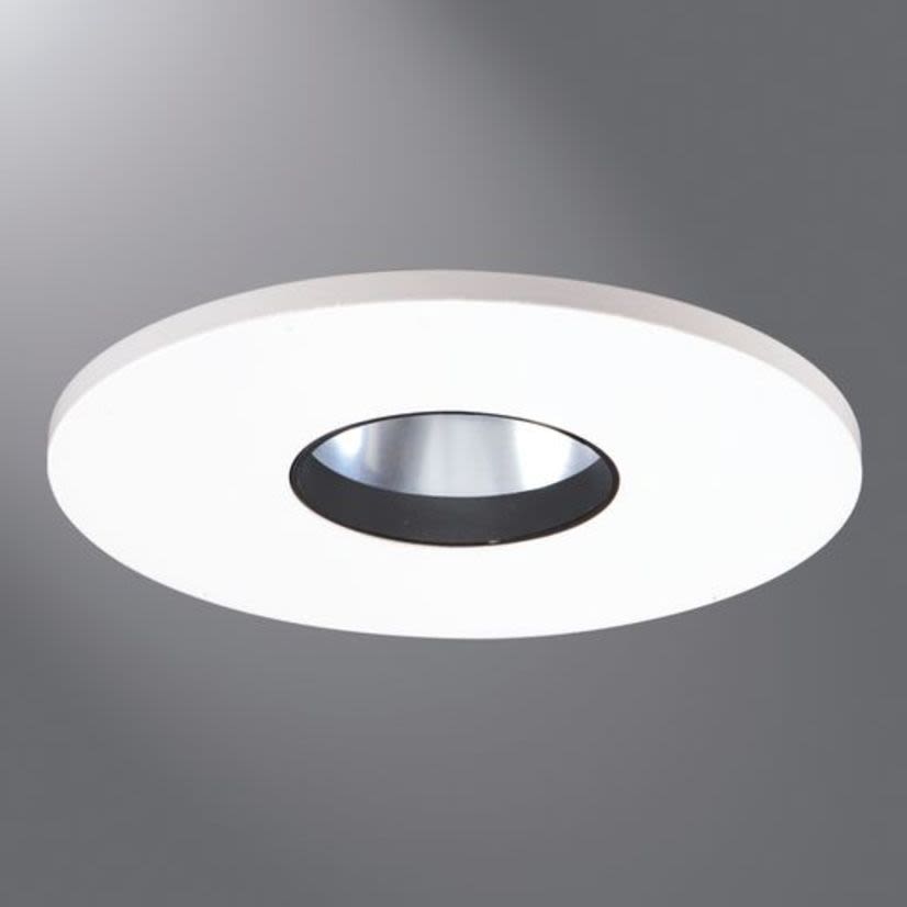 Cooper Lighting HALO 3002WHC Adjustable Specular New Construction Round Lighting Trim Ring With White Pinhole Reflector, 3 in ID x 4-1/4 in OD, Incandescent/MR16 Lamp, For Use With H36ICAT, H36TAT and H36RTAT Line Voltage Airtight Housing, Aluminum