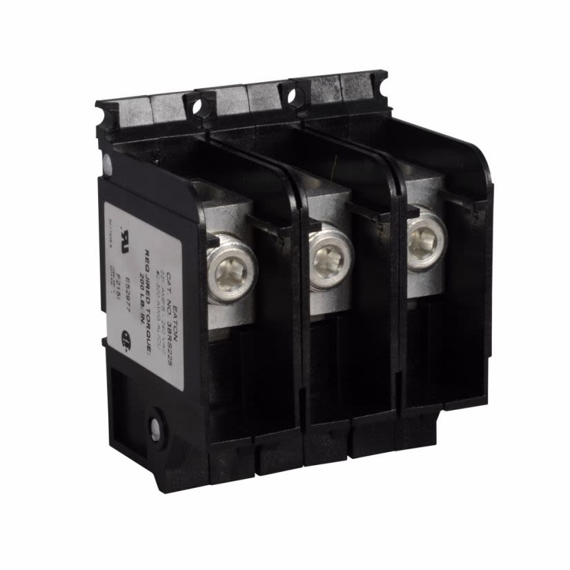 EATON Cutler-Hammer Series 3BRS225 Main/Sub-Feed Lug Block, 3 Poles, 225 A, For Use With Type BR Loadcenter and Circuit Breaker