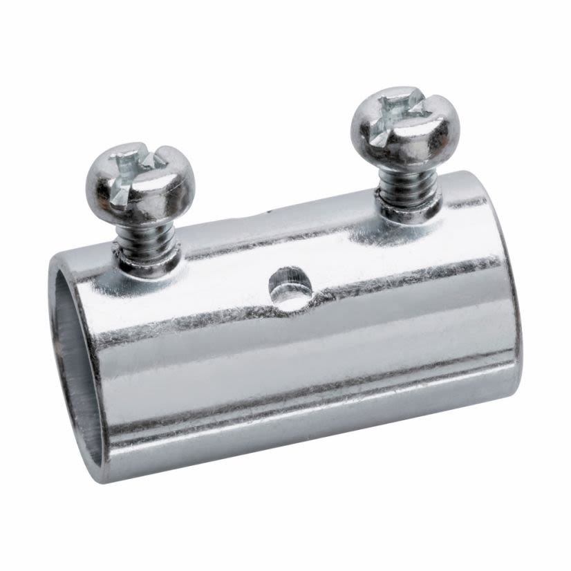 EATON Crouse-Hinds series 461 EMT Set Screw Type Coupling, EMT, Zinc Plated Steel, 3/4 Inch