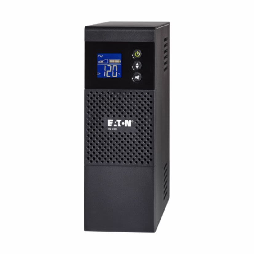 EATON 5S700LCD 5S Series Uninterruptible Power Supply, 93 to 138 V AC Input, 100/120/127 VAC Output, 420 W Power Rating, 8 Outlets