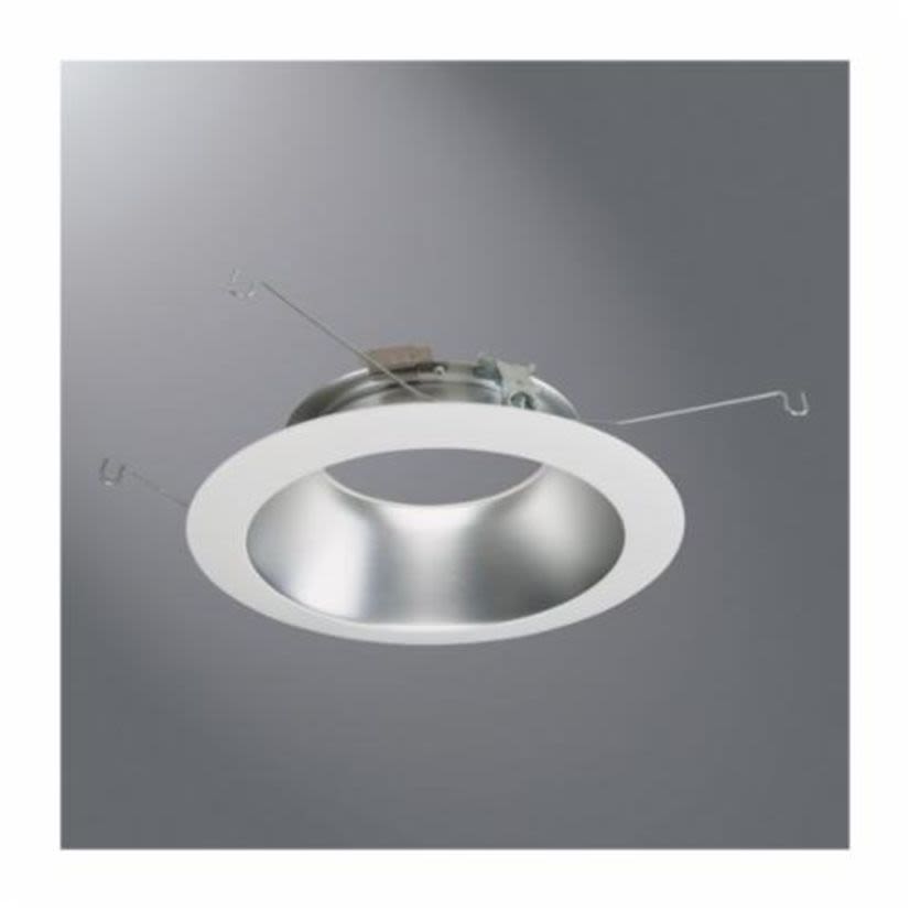 Cooper Lighting HALO AIR-TITE® 692SC New Construction/Remodel/Retrofit Reflector Downlight Trim With White Flange, 6 in ID x 7.3 in OD, LED Lamp, For Use With ML56 Series LED Light Module, Aluminum