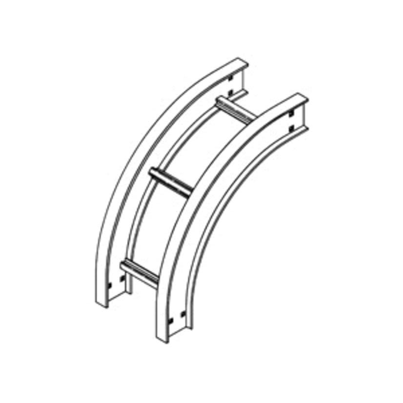 B-Line 6A-36-90VO12 Vertical Outside Bend, 36 in W Tray, 90 deg, 12 in Bend Radius, Aluminum