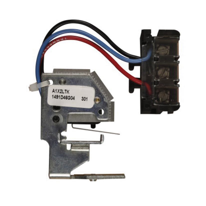 EATON Cutler-Hammer Series A1X1PK Left/Right/Neutral Mount Auxiliary Switch Factory Installation Kit, 600 VAC, 125/250 VDC, 1 Contact, For Use With C Series Type HMCP F Frame Molded Case Circuit Breaker, Pigtail Lead Connection