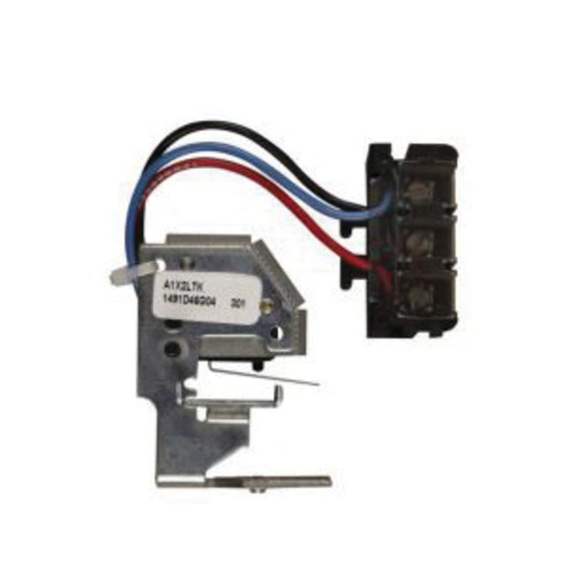 EATON Cutler-Hammer Series A1X2PK Field/Right Hand Mount Auxiliary Switch Factory Installation Kit, 600 VAC/125/250 VDC, 1 Contact, For Use With C Series Type HMCP J-Frame Molded Case Circuit Breaker, Pigtail Lead