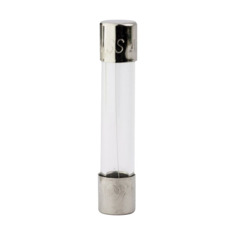 Bussmann AGC-3-R Small Dimension Fast Acting Fuse With Nickel Plated Brass End Caps, 3 A, 250 V AC, 100 A, 10 kA Interrupt, Cylindrical Body