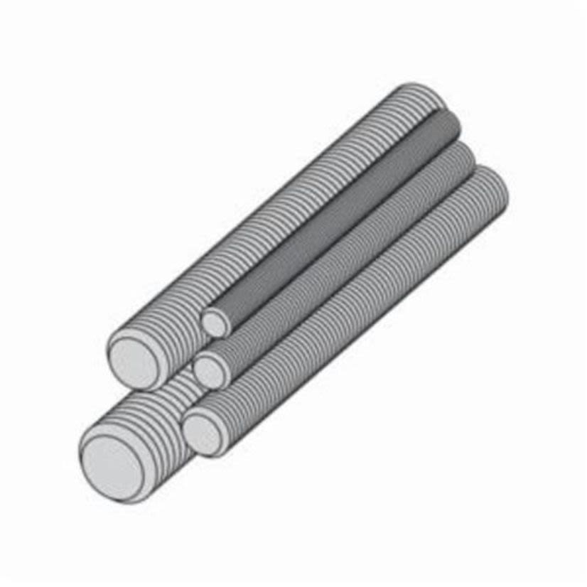 EATON B-Line Series ATR, 3/8X120 SS4 Bolted Framing Thread Drop Rod, 3/8-16, 120 in OAL, Stainless Steel, Zinc Plated