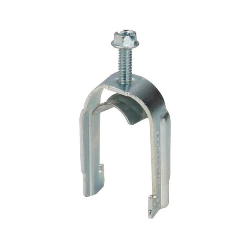 B-Line B1506S 1-Piece Conduit/Cable to Strut Clamp, 0.38 in, 3/8 in Conduit, 200 lb Load, 0.4 to 0.63 in OD, Low Carbon Steel