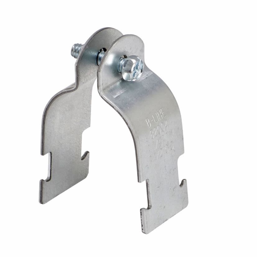 B-Line B2000ZN 2-Piece Conduit/Pipe Clamp, 3/8 in Conduit, Steel