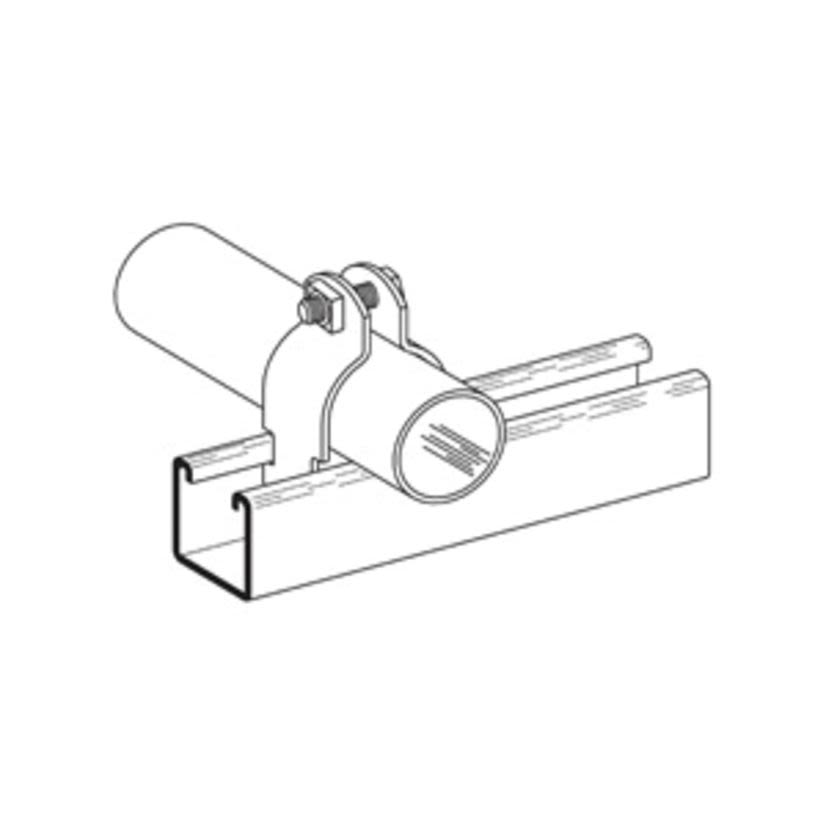 EATON B-Line Series B2011ALW/SS6 B2000 Conduit/Pipe Clamp, 1-1/4 in Conduit, 600 lb Load, 316 Stainless Steel/Aluminum