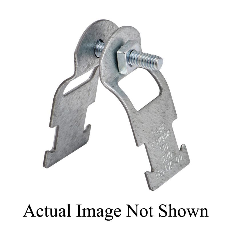 EATON B-Line Series B2213ZN B2000 2-Piece Pipe Clamp, 2 in Conduit, 600/75 lb Load, 1.735 to 1.931 in OD, Steel