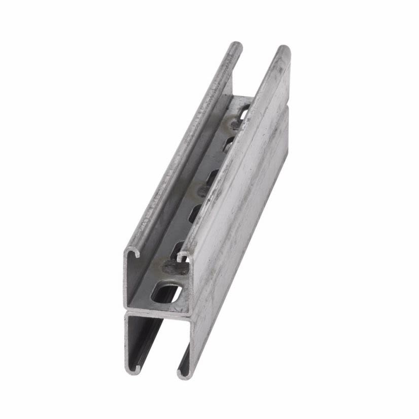 B-Line B22SHA-240HDG Back to Back Slotted Metal Framing Channel, 20 ft L 1-5/8 in W 1-5/8 in D 12 ga THK, ASTM A123 Cold Formed Low Carbon Steel, Hot-Dipped Galvanized, Domestic