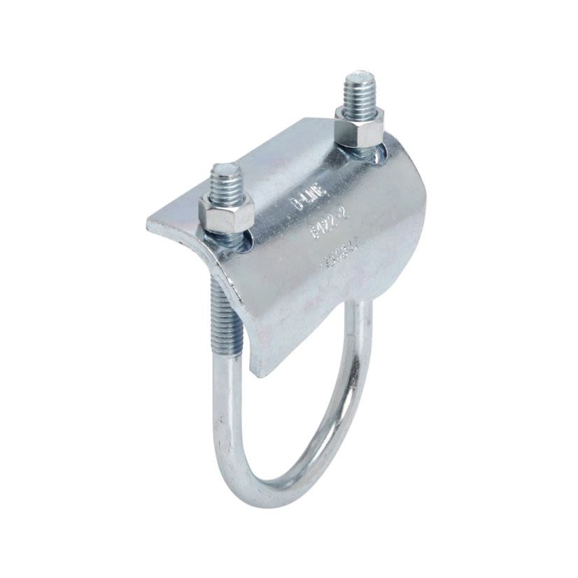 EATON B-Line Series B422-11/2ZN Right Angle Beam Clamp With Base Plate, 1-1/2 in Conduit, 500 lb Load, Low Carbon Steel, Zinc Plated