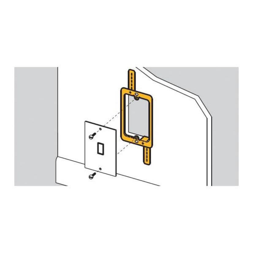 EATON B-Line Series BB10L Cover Plate Mounting Bracket, Steel, For Use With Low Voltage Outlet