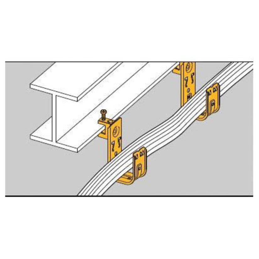 B-Line BCH12-C1 Cable to Beam Fastener, 3/4 in Cable, 1/2 in Flange, 30 lb Load, Steel, Pre-Galvanized