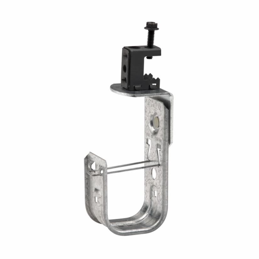 EATON B-Line Series BCH32-C2 Cable to Beam J-Hook, 1/2 in Flange, 30 lb Load, Steel, Pre-Galvanized