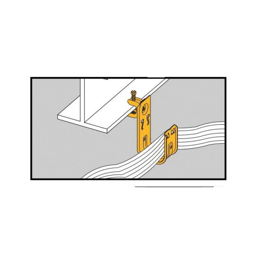 EATON B-Line Series BCH32-E-5-8 Cable to Beam J-Hook, 5/16 to 1/2 in Flange, 30 lb Load, Steel, Pre-Galvanized
