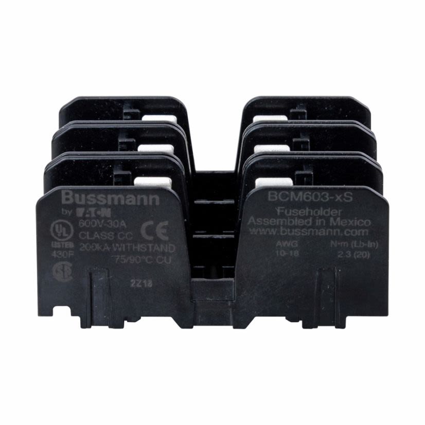Bussmann BCM603-3S Modular Fuse Block, Class: CC, 3 Poles