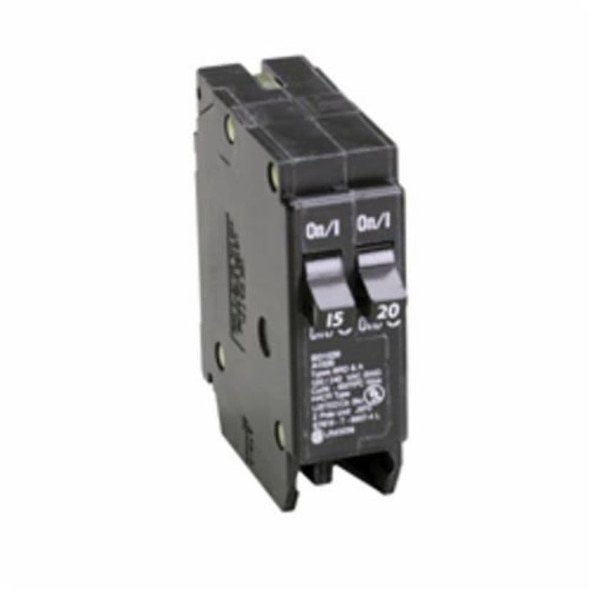 EATON Cutler-Hammer Series BD1520 Type BD Duplex Circuit Breaker, 120 VAC, (1) 15 A, (1) 20 A, 10 kA Interrupt, 1 Poles, Thermal Magnetic Trip