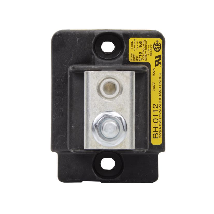 Edison BH-0111 High Speed Modular Fuse Block, 0 to 700 V AC, 0 to 100 A, 14 to 2/0 AWG Wire, 1 Pole