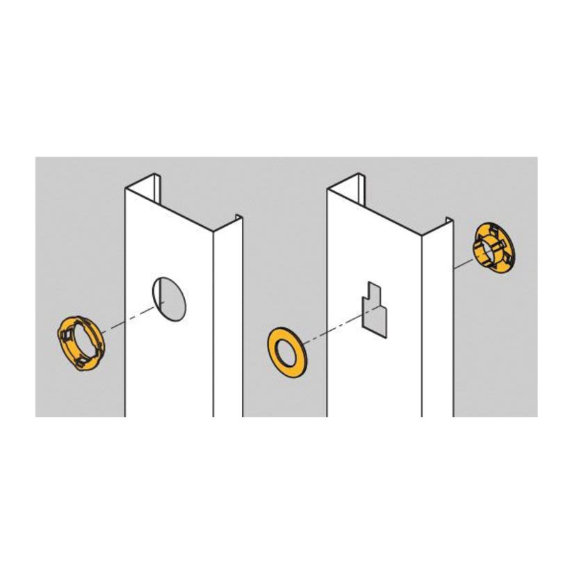 EATON B-Line Series BM1 1-Piece Metal Stud Grommet With Thread Impressions, 1-11/32 in Dia, Plastic