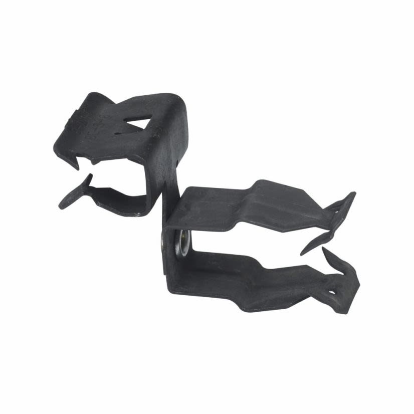 EATON B-Line Series BP-12-E-5-8 Push Style Conduit to Beam Fastener With 8 in Anchor Strap, 3/4 in, 1/2 in Conduit, 5/16 to 1/2 in THK Flange, 15 lb Load, High Carbon Steel, Zinc Phosphate