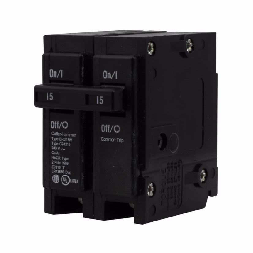 EATON BR2100H Type BR High Thermal Magnetic Circuit Breaker, 240 V AC, 100 A, 42 kAIC Interrupt, 2 Poles