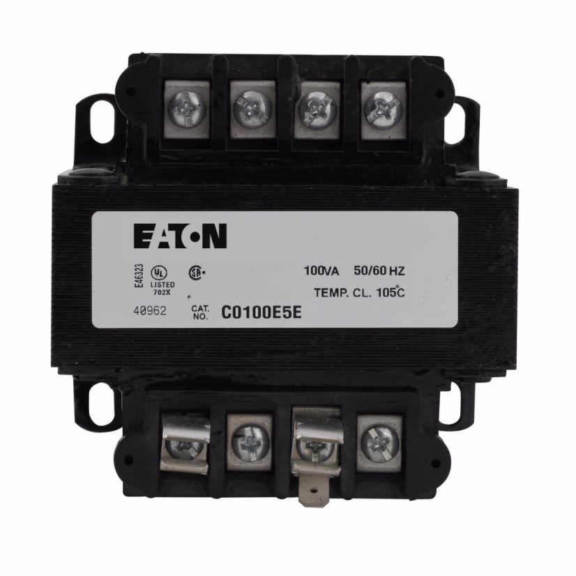 EATON Cutler-Hammer Series C0150E1B Industrial Control Transformer, MTE, PV: 120 X 240V, Taps: None, SV: 24V, 55°C, 150 VA , Cu magnet wire