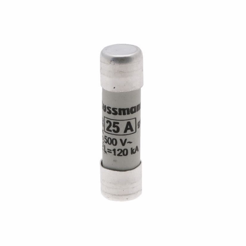 EATON Bussmann Series C10G25 Low Voltage Industrial Fuse, 25 A, 500 VAC, 120 kA Interrupt, Class: gG/gL, Cylindrical Body