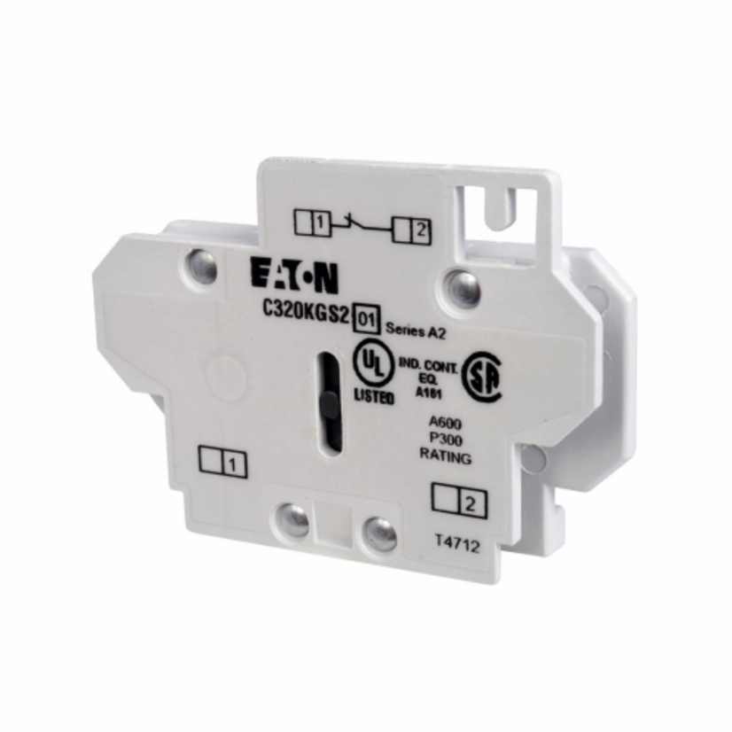 EATON Cutler-Hammer Series C320KGS22 Freedom Auxiliary Contact, 600 VAC, 10 A, 2 Contacts