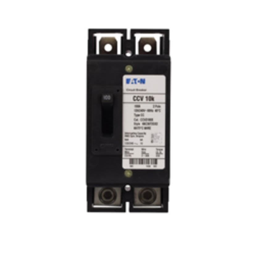 EATON CCV2100X Type CCV Tenant Main Circuit Breaker, 120/240 V AC, 100 A, 10 kA Interrupt, 2 Poles, Thermal Magnetic Trip
