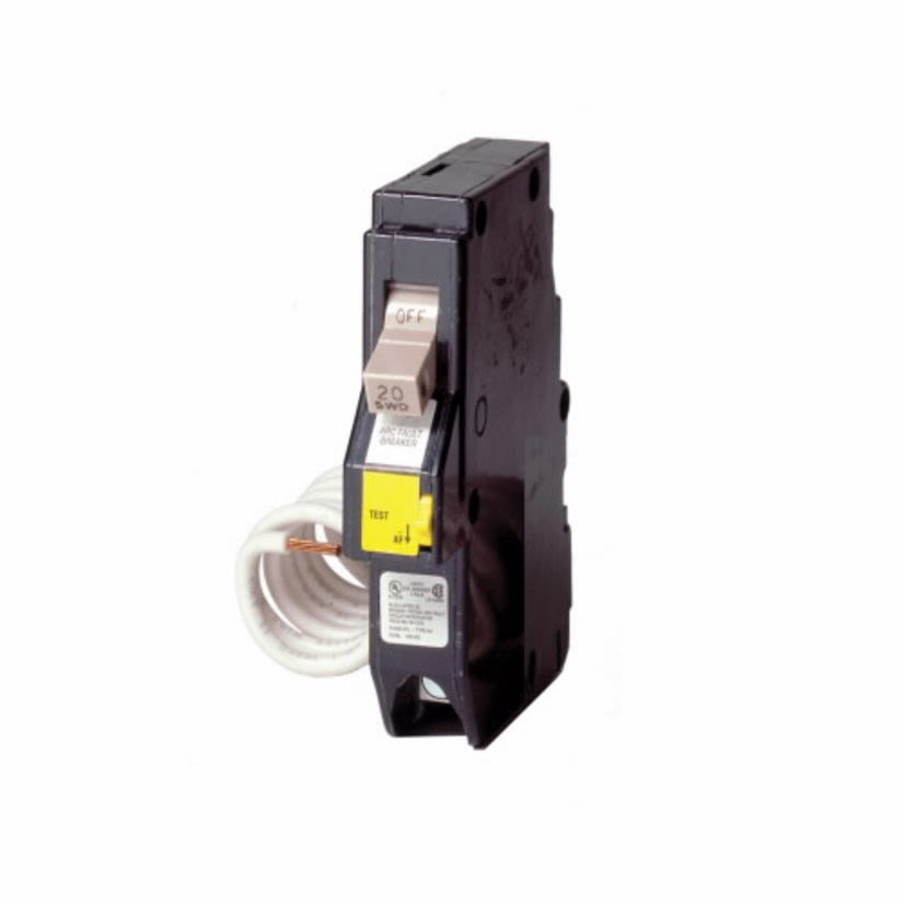 EATON Cutler-Hammer Series FIRE-GUARD® CH120AFCS Type CH AFCI Circuit Breaker, 120/240 VAC, 20 A, 10 kA Interrupt, 1 Poles, Common Trip