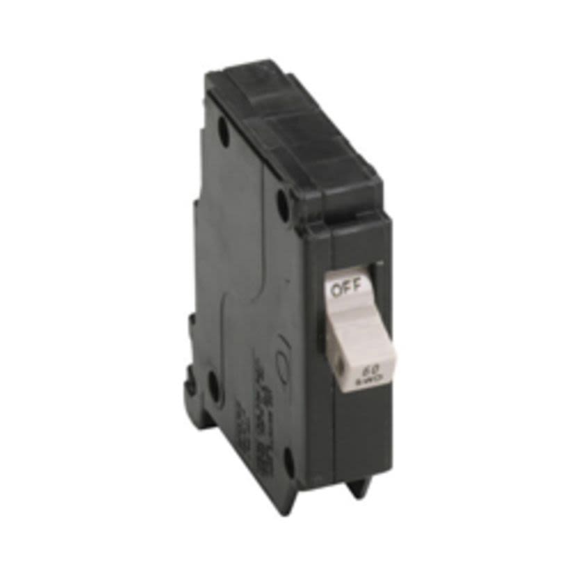Eaton CH160 Type CH Standard Circuit Breaker, 120/240 VAC, 60 A, 10 kA Interrupt, 1 Pole, Thermal Magnetic Trip