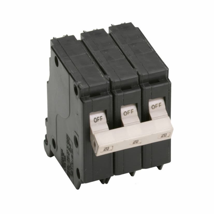 EATON Cutler-Hammer Series CH320 Type CH Standard Circuit Breaker, 240 VAC, 20 A, 10 kA Interrupt, 3 Poles, Common Trip