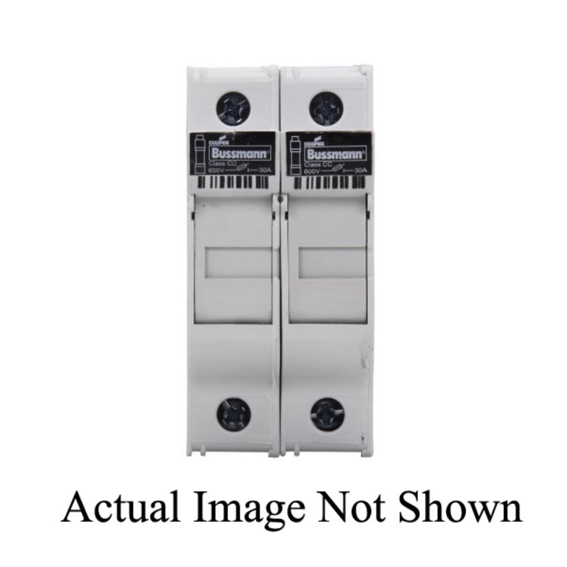 Edison CHCC2DU CH Series Finger Safe Modular Fuse Holder, 48 V DC, 30 A, Class: CC, 18 to 4 AWG Wire, 2 Poles