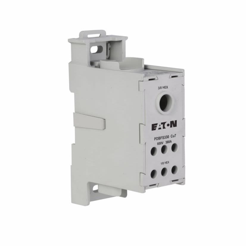 EATON CHDB330F Enclosed Power Distribution Block, 600 V AC, 380 A, 1 Pole, 6 AWG to 500 kcmil, 14 to 2 AWG Wire