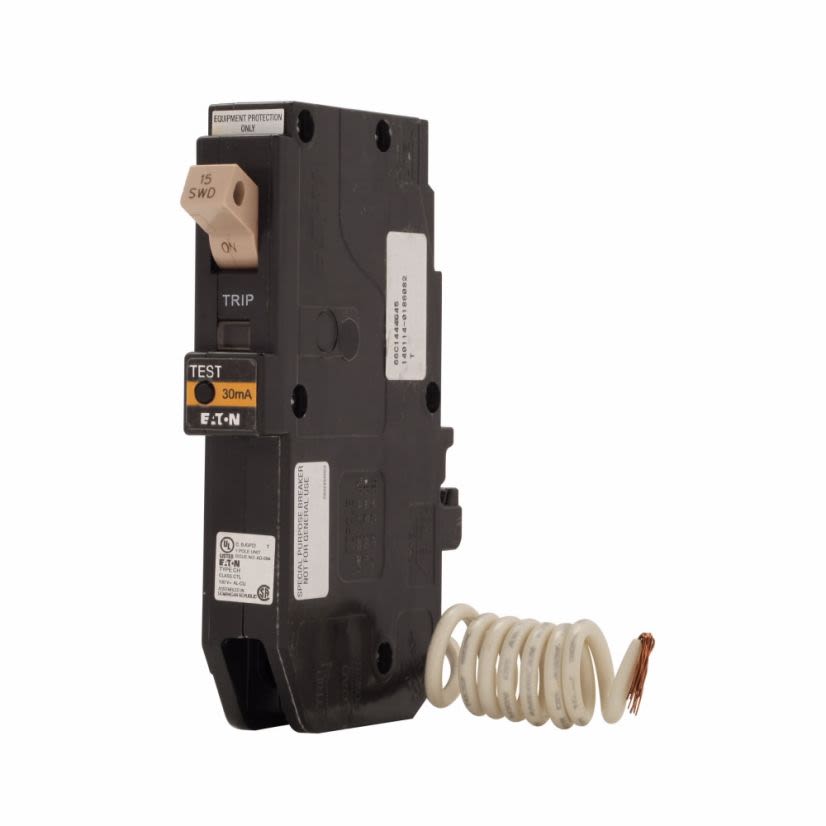 EATON CHFEP130 Type CHF Molded Case Circuit Breaker, 120/240 VAC, 30 A, 10 kA Interrupt, 1 Poles, Thermal Magnetic Trip