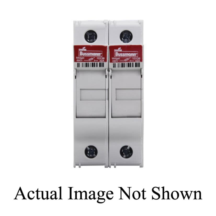 Edison CHM2DU Finger Safe Modular Fuse Holder, 600 V AC/690 V DC, 30/32 A, Class: CC, 18 to 4 AWG Wire, 2 Poles