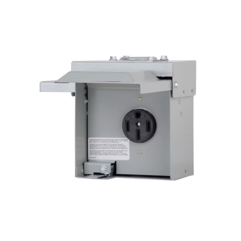 EATON Cutler-Hammer Series CHU1S 4-Circuit Unmetered Power Outlet Panel, 125/250 VAC, 50 A, 8 to 2/0 AWG Wire, Surface Mount