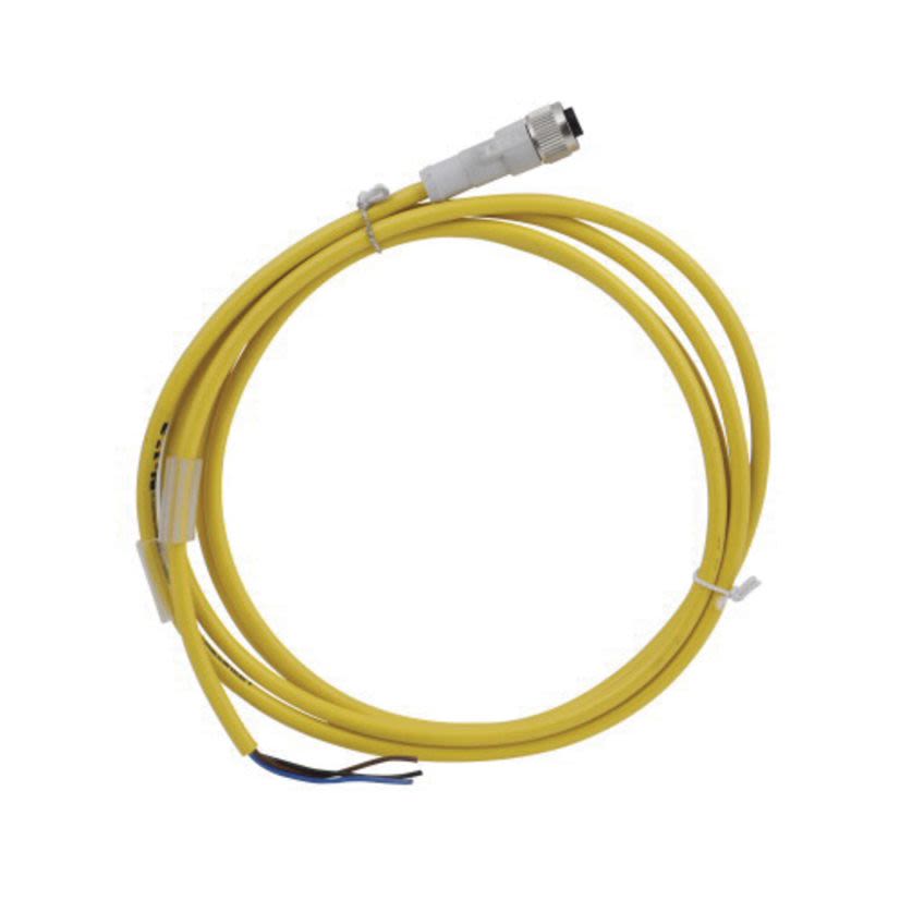EATON Cutler-Hammer Series CSDS4A3CY2202 Global Plus 3-Wire Single End Photoelectric Sensor Cable Connector With Off Release Bar and Indicating Light, 4-Pin Micro-Style Female Connector, 6-1/2 ft L Cable