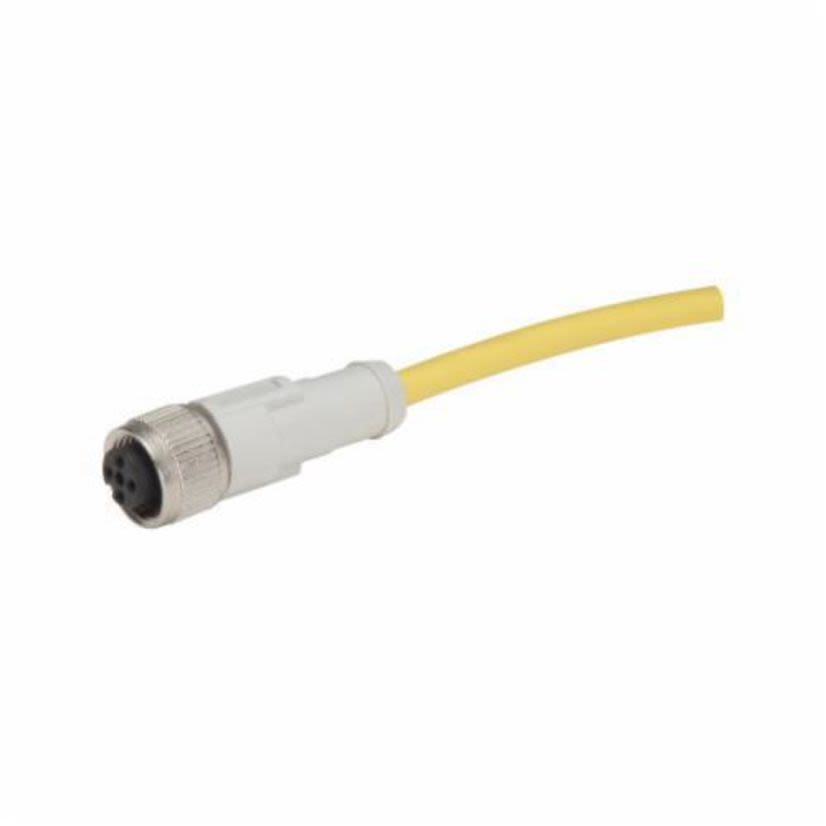 EATON Cutler-Hammer Series CSDS4A4CY2202 Global Plus 4-Wire Single End Photoelectric Sensor Cable Connector, M12 4-Pin Micro-Style Female Connector, 6-1/2 ft L Cable, 4 Poles, 1 Keyway