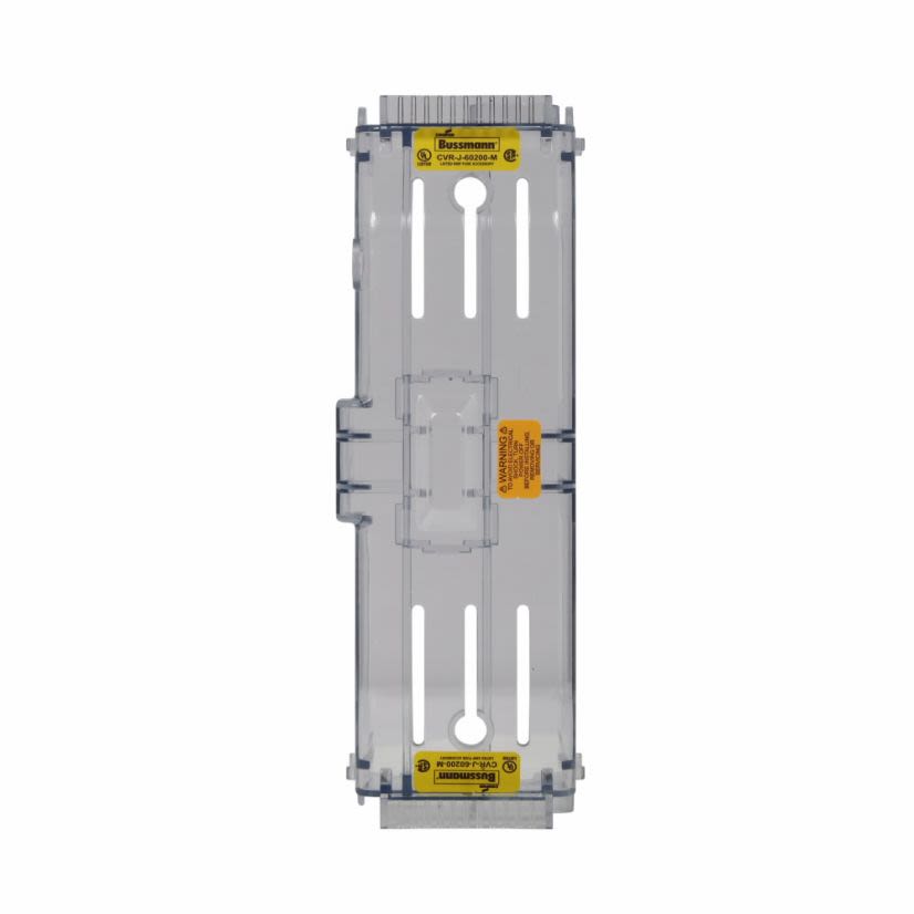 EATON Bussmann Series CVR-J-60200-M Non-Indicating Fuse Block Cover, 110 to 200 A, 600 VAC, For Use With JM60200-1CR/JM60200-2CR/JM60200-3CR Class J Knife Blade Fuse Block, Thermoplastic