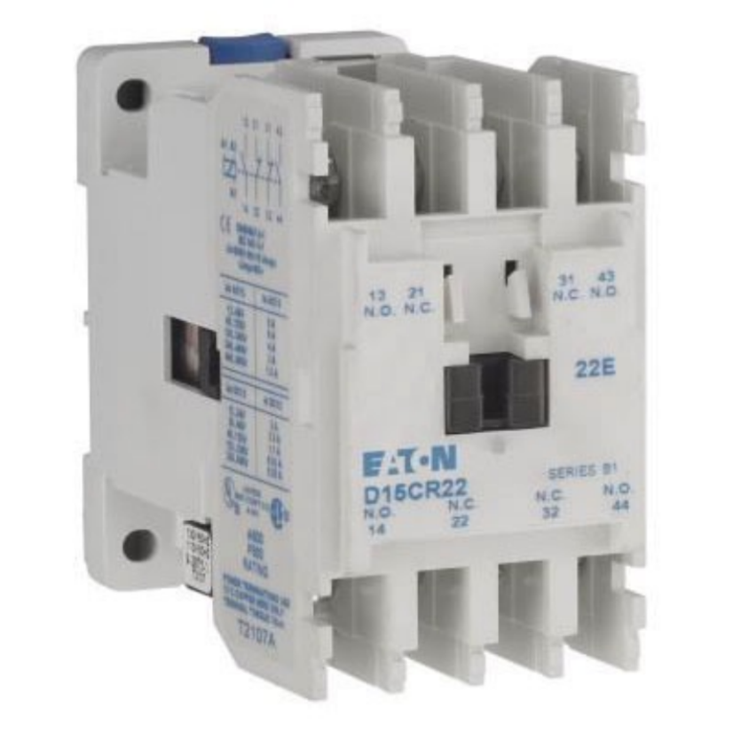 EATON Cutler-Hammer Series D15CR22BB D15 Freedom Fixed Contact Multi-Pole AC Control Relay, 10 A, 2NO-2NC Contact, 220/240 VAC V Coil