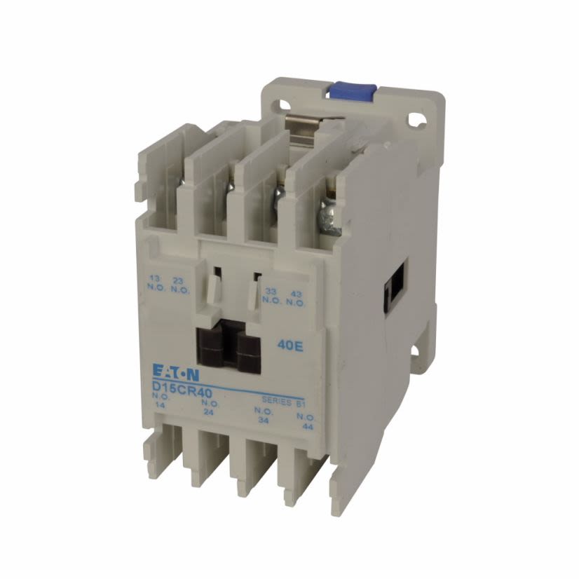 EATON Cutler-Hammer Series D15CR40AB D15 Freedom Fixed Contact Multi-Pole AC Control Relay, 10 A, 4NO Contact, 110/120 VAC V Coil