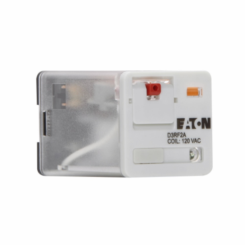 EATON Cutler-Hammer Series D3RF2A Ice Cube Full Featured General Purpose Relay, 10 A, 8 Pin, DPDT Contact, 120 VAC V Coil