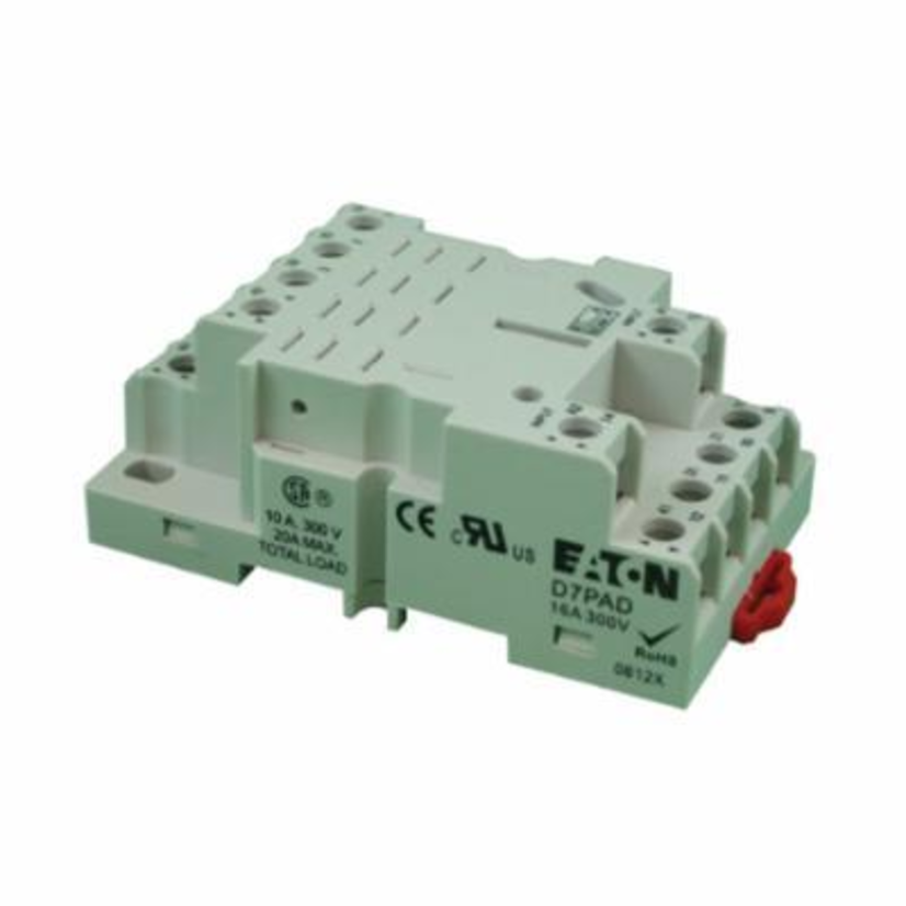 EATON Cutler-Hammer Series D7PAD Relay Socket, 300 VAC, 16 A, For Use With D7PR4 and D7PF4 Relay