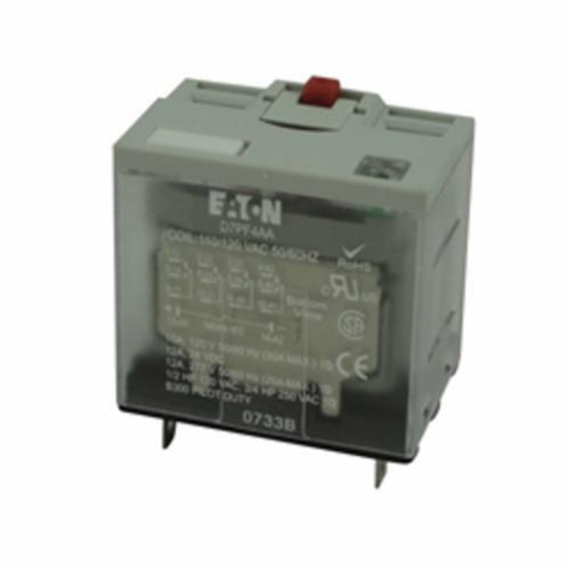EATON Cutler-Hammer Series D7PF4AA Ice Cube Full Featured General Purpose Relay, 15 A, 4PDT Contact, 120 VAC V Coil