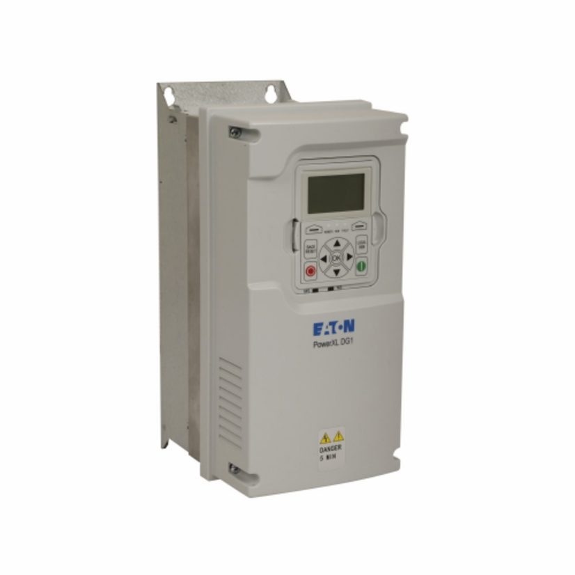 EATON PowerXL DG1-345D6FB-C21C 3-Phase Adjustable Variable Frequency Drive, 230/208 to 240 V AC, 5.6 A, 3 hp, 9-1/2 in W x 17-1/2 in D