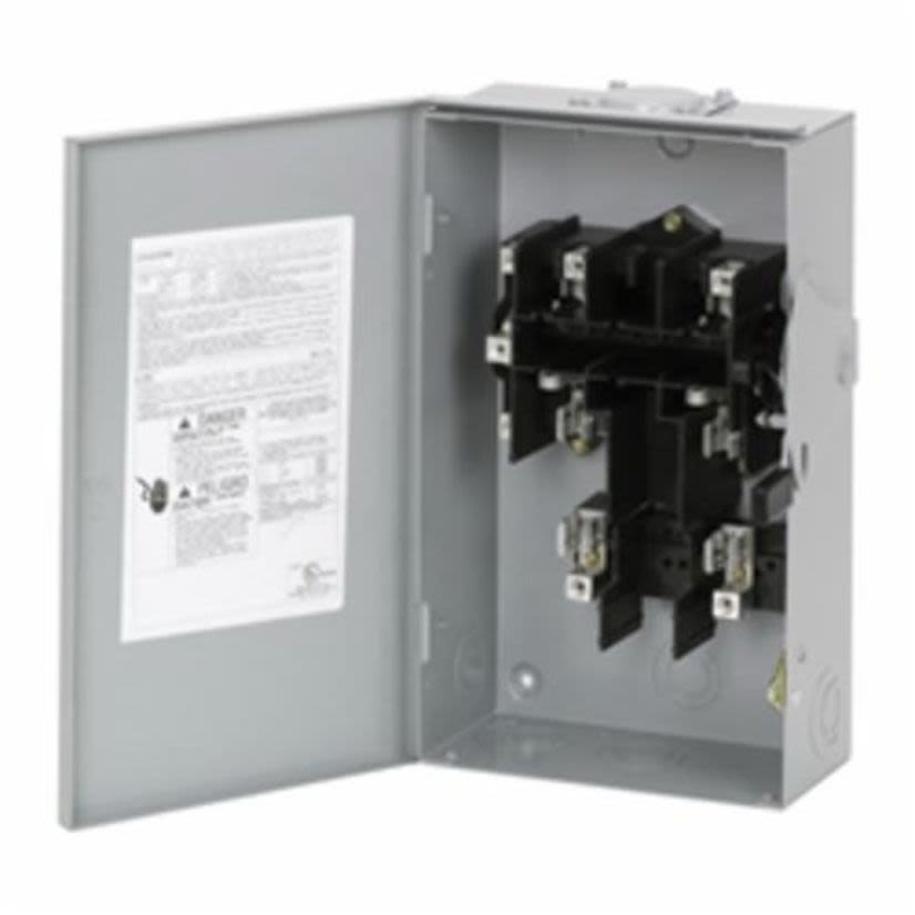EATON Cutler-Hammer Series DG222NRB DG Series Cartridge Fusible General Duty Safety Switch, 240 VAC, 60 A, 3 to 10 hp, 7-1/2 to 15 hp, DPST Contact, 2 Poles
